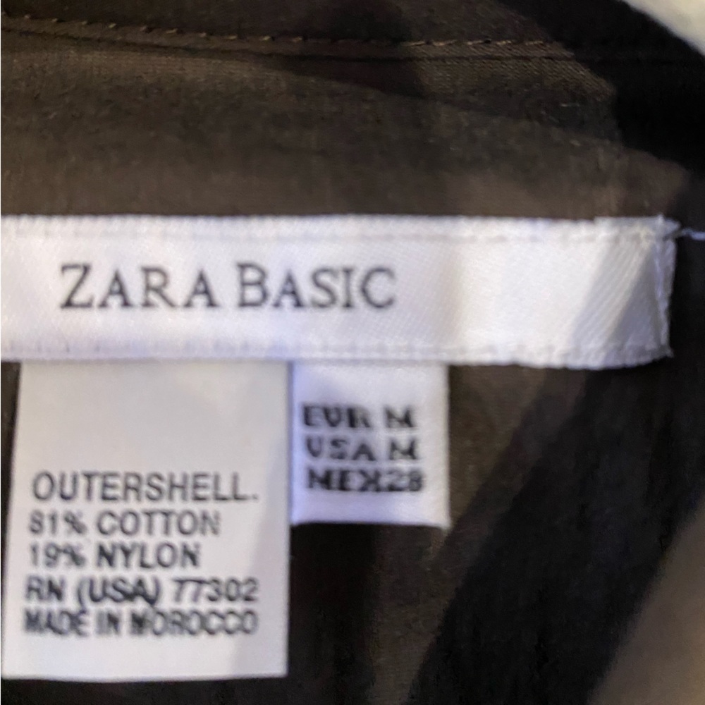 NWOT Vintage Zara Basic Short Sleeve Baby Doll / Empire Brown ruffle dress - M - Picture 6 of 6